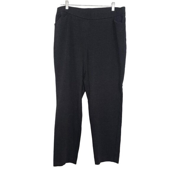 J Jill Ponte Slim Leg Pants Stretch Black Pockets Pull On Womens Size Large - Picture 1 of 11